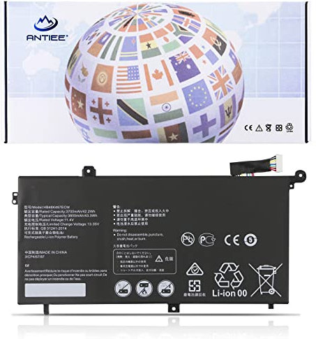 ANTIEE HB46K497ECW Laptop Batería para Huawei Matebook D 2018 MateBook D 53010BAJ MateBook D 15-53010BAJ 15.6 Series i5-8250U MX150 I3-8130U i7-8550U MRC-W00 MRC-WX0 MRC-W50 MRC-W60 42.2Wh