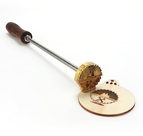 Brandeisen mit personalisiertem Logo, Brandeisen für Holz, individuelles Holzbrandeisen, Lederstempel für Holzbearbeitung (5,1 x 5,1 cm)