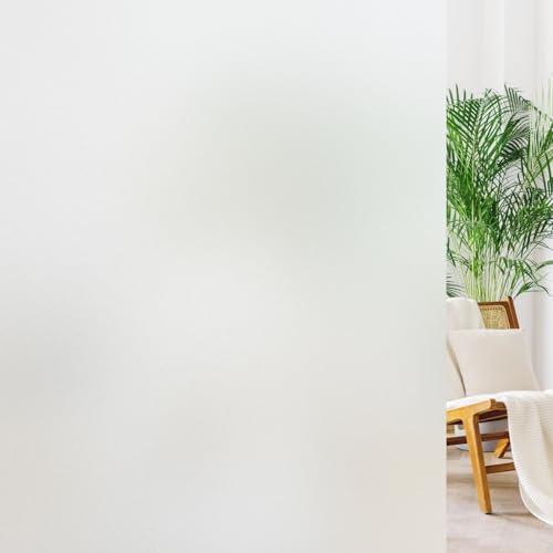 Haton Window Film Privacy for Glass Windows Frosted Film Frosting 90x400cm, Opaque Glass Sticker Self Adhesive Roll UV Block No Glue Static Cling Vinyl Covering for Bathroom Home and Office