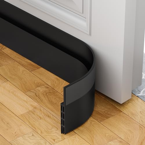 AOTUAO Boudin de Porte Isolant Froid, 300 X 5 CM Bas de Porte Isolant anti Froid, Boudin de Porte, Bas de Porte, Boudin Porte Idéal pour Anti le Bruit Humidité Poussière Cafard Insectes (Noir)