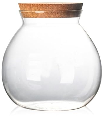 Soulnioi Hydrokultur-Pflanzen-Glasbehälter/für Wasserpflanzen oder Blumen/Mikro-Landschaft, ökologische Flasche, rund, 1 Stück
