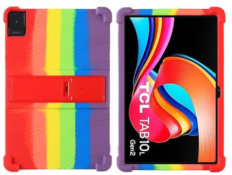 MOOPW Case for TCL Tab 10L Gen2 - Soft Silicone Shockproof Stand Rubber Shell Protective Cover for TCL Tab 10L Gen 2 Model 8492A Tablet 10.1 inch