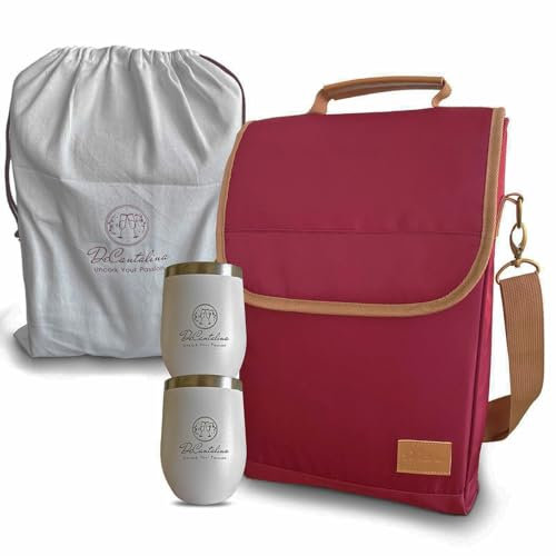 Summer Exclusive Wine Cooler Gift Set Deal– Insulated Tote with 2 Stainless Steel Tumblers | Must-Have for BBQs, Picnics, Beach Days, Wine Lovers Outdoor Entertaining, Gifting & Travel