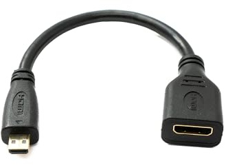 System-S Cable HDMI 1.4 de 15 cm Mini Hembra a Micro Macho 4K UHD 30Hz 2K 60Hz Adaptador