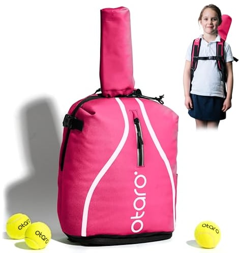 Otaro Tennisrucksack Kinder (pink) | Tennistasche Kinder für 5–11 Jahre | Innovative Raumaufteilung & Hochwertige Verarbeitung | >60.000 begeisterte Kunden | Nie mehr Chaos in der Tennistasche |