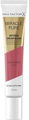 Max Factor Creamy Blush Miracle Pure - Complesso Idratante - con Acido Ialuronico & Squalane - Ultra Pigmentato - 100% Vegano, 05 Delicate Pink