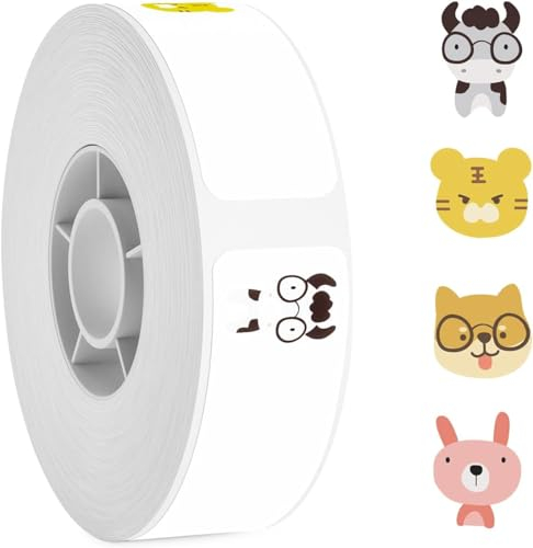 NIIMBOT Etiketten für D110 D11 D101 Etikettendrucker, 12 x 40mm 160 Etiketten pro Rolle, 1 Rolle Selbstklebender Etikettenband Aufkleber Etikettenband für Zuhause, Büro, Schule, ZOO