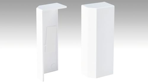 2 Endkappen für Meister Fußleisten | Profil 9 PK 19 PK (80mm) | Weiß | selbstklebend | ABS | Sockelleisten Zubehör | je 1 Stück Links/Rechts