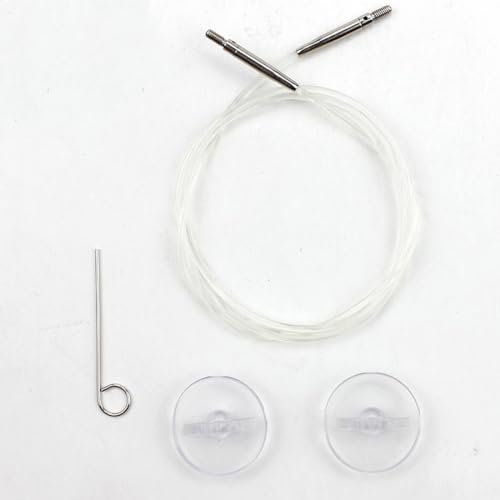 Lykke - Cavi girevoli in nylon intercambiabili circolari per ferri da maglia, trasparenti (100 cm se con punte IC da 12,7 cm)
