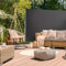 SVITA Seitenmarkise ausziehbar Sichtschutz Balkonmarkise Sichtschutz Sonnenschutz UV50+Terrasse 400x160 Dunkelgrau