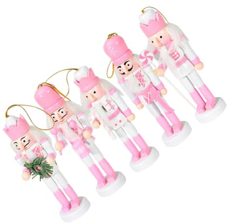 Milisten 5piezas Colgante De Muñeco Cascanueces Navideños Artesanía De Madera Adorno para Árbol De Navidad Cascanueces Colgantes