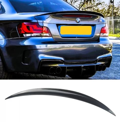 For Auto Perfectionists UK Rear Boot Lip Spoiler Wing Compatible With BMW 1 Series Coupe 1M E82 2007-2013 ABS Carbon Fibre