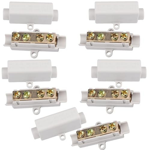 5 Pezzi Morsettiera con Guscio Isolante, 1000V 100A Scatola Morsettiera Cablaggio, Splitter Conductor Brass ZK-1116, Terminal Block Rapida per Interruttore Contatore Elettrico, 2,5-16 mm² Cavo
