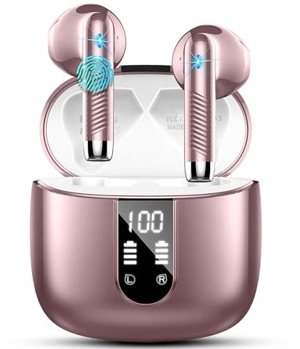 Wireless Earbuds, Bluetooth 5.4 Headphones NEW Wireless Headphones with 4 ENC Mic, 56H Bluetooth Earphones in Ear Noise Cancelling Deep Bass, Mini Ear Buds Bluetooth Earbuds IP7 Waterproof LED Display