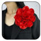 FDEETY Spille Donne Elegante Poliestere Velluto Vintage Fiore Camelia Spilla Grande7.8 pollici perfetta per Spose Occasioni Speciali Matrimoni e Cene Formali(Rosso)
