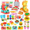 OTONOPI Dough Play Set 60pcs Kitchen Creation Colour Dough 3 in 1 Hamburger Noodle Ice Cream Making Machine Play Food Toys with Modeling Doughs and Tools for Kids (with 12 Colours of Dough)