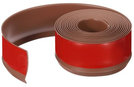 PATIKIL Striscia di Modanatura Adesiva per Pareti, 10 Piedi X 2 Pollici Modanatura per Battiscopa Autoadesiva Flessibile in Pvc per Pareti Protezione Casa Finitura Porta, Marrone