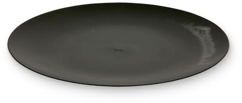 Deko-Teller 33 cm in schwarz marmoriert - Flacher Teller als Tischdeko Kerzenteller
