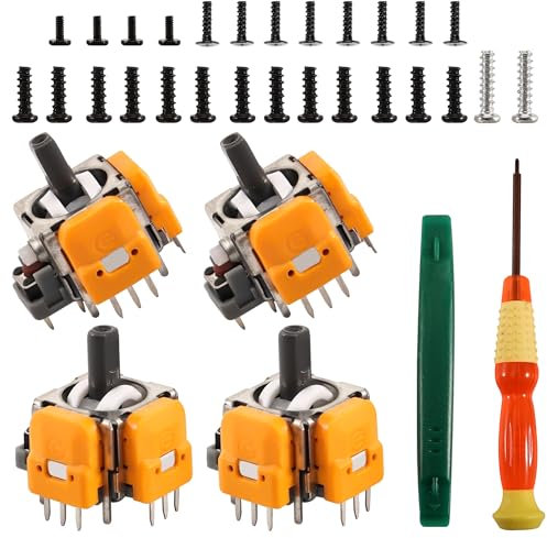4 Stück Hall Effekt Sticks Kompatibel mit Play Station 5 PS5 Kontroller,3D-Analog-Sensor-Joystick-Modul mit Thumbstick-Kappe,mit Reparatur Kit Accessory, Playstation 5 Conrtoller Zubehör