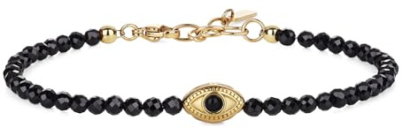 COAI Kristallarmband mit Augenanhänger für Damen，4 mm facettierte Perlenarmband für Frauen