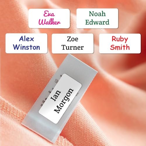 60 Personalised Stick on Name Labels for Clothes No Iron Just Peel and Stick School Name Stickers Suitable for Shool Uniform,Daycare & Care Homes Papa Prints