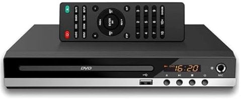 Knoruley DVD-Player High-Definition 1080P Home DVD-Player-Box für TV DVD229 HD DVD-Player CD-Discs-Player AV-Ausgang MIC-Port EU-Stecker
