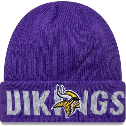 New Era Adult's Wordmark NFL Minnesota Vikings Beanie Knit Hat Purple