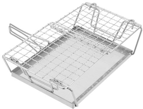 FONDOTIN Faltbarer Camping Toaster aus Tragbarer Stovetop Toaster für Bacon Vielseitig Einsetzbar für Outdoor Aktivitäten Hause