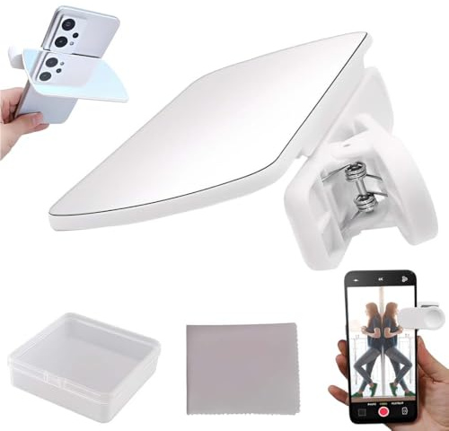 XPEX 1 PCS kamera-objektive,spiegeleffekt handy,Smartphone Kamera Spiegelreflexionsclip Mit Verstellbarem Handy Fotografie Zubehör Für Kreative Und Einzigartige Spiegel-Effekte（Weiß）