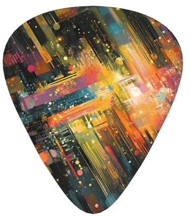 Line-Chip bedrucktes Plektrum-Set – 12 Stück, dünne, mittlere und dicke Gitarrenplektren, geeignet für Gitarre, Bass, E-Gitarre und Ukulele