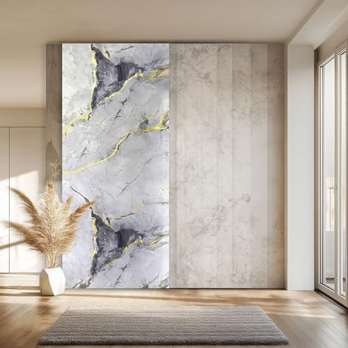 HEXIM Marmorplatten Optik 10 Stück 280x122 cm SPC Kunststoff Innen & Außenbereich Granit Steinoptik - Duschrückwand Küchenrückwand Spritzschutz Badverkleidung (34,16 m² 8056B) A-Serie