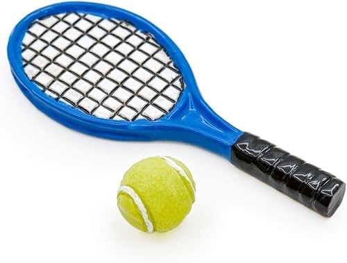 Miniatur Tennisschläger Puppenhaus Sport Dekor Miniatur Werkzeuge Micro Toys Tennisschläger Tennisschläger Frauen Desktop Mini Tennisschlägers Lustiges Minihaus Werkzeug