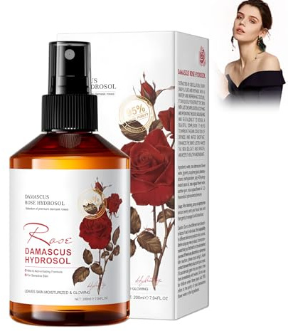 Damasco Rose Facial Toner 200ml, Spray per Acqua Di Rose, Idratante per Il Viso, Toner a Base Di Acqua Di Rose Naturale, Tonico Acqua Alle Rose Viso, Calma La Pelle Secca E Rugosa