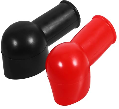 TOGEVAL 2pcs Car Battery Terminal Protector Caps Positive Negative Insulating Covers Battery Terminal Protection Kit for Automotive and Rv Use