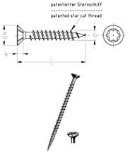 JD Plus Universalschrauben Edelstahl | 4,5 x 25mm VE = 200 Stück | Edelstahl A2, I-Stern, Senkkopf, Teilgewinde mit Fräsrippen unter dem Kopf