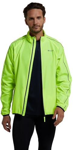 Mountain Warehouse Force Mens Running Jacket - Hi Vis Men's Raincoat with Mesh Panels - Best for Spring Summer Running, Cycling Yellow 2XL