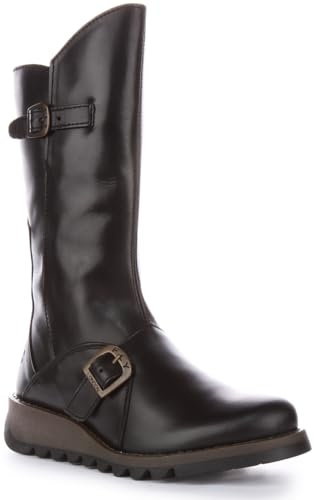 Fly London Women's Mes 2 Buckle Boots, Black, 2.5 UK