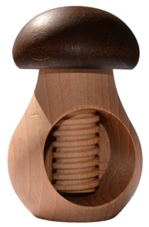 Casse-noix à vis en bois - forme champignon - H 98mm x Ø 63mm