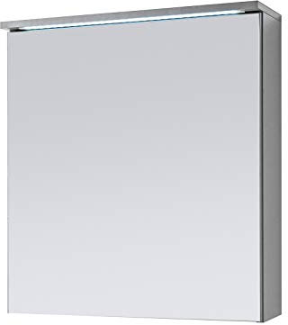 Spiegelschrank Badschrank Spiegel Badhängeschrank Badmöbel Kirkja I Titan/Weiß 60 cm