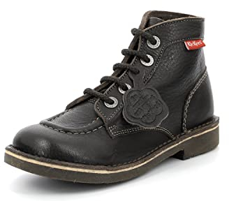 Kickers 209035-30-83, Stivali Combat, Nero (Noir Vernis Perm), 33 EU