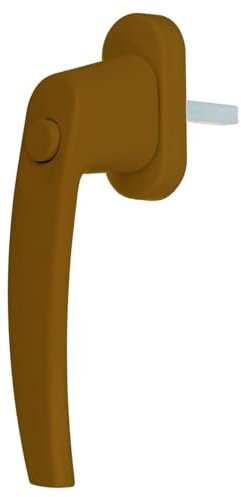 Premium Aluminium Fenstergriff mit Druckknopf, Farbe:Gold F4, Stiftlänge:45mm