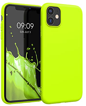 kwmobile Case Compatible with Apple iPhone 11 Case - Soft Slim Protective TPU Silicone Cover - Neon Yellow