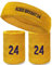 COUVER Basketball-Stern, goldgelb, Standard-Stirnband, 10,2 cm, mit violettfarbenem Armband (wie LA Laker Purple) Nr. 24