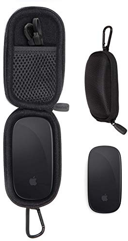 CaseSack Schutzhülle für Apple Magic Mouse 1 und Magic Mouse 2, Starke Reisetasche, Netz-Zubehörtasche, abnehmbare Handschlaufe, ballistisches Schwarz