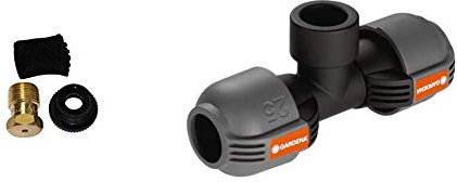 Gardena Purge Automatique de Accessoire pour Dérivation en T à Filetage Femelle 25 mm X 3/4 & Dérivation en T Femelle de Raccord pour Purgeur Automatique, Filetage Femelle 25 mm X 3/4