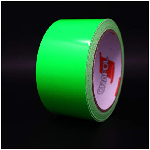 50m Neon Folie 6510 Band 50mx5,5cm Zierstreifen Klebefolie Bastelfolie für Modellbau DIY selbstklebend Folienrest Endstück (Neon Grün)