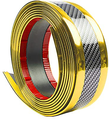ETOPARS Car Door Sill Protector Strips Carbon Fiber Gold Auto Bumper Guard Scratch Protection Sticker Trim Threshold Anti Scratch 2.5m*7cm