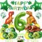 Dinosaurier Geburtstagsdekorations-Kit - Luftballons für 6. Geburtstag, Riesen Folienballon Zahl 6, Dino-Deko für Jungen, Kindergeburtstag