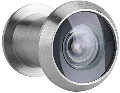 Türspion, Home Security Optisches Glas 220 Grad Weitwinkel-Türbetrachter(Silver brushed)