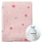 CREVENT Babydecke, weich, kuschelig, flauschig, für Neugeborene und Kleinkinder, für Kinderbett, Kinderwagen, Babyparty, Geburtstag, ca. 75 x 100 cm, Pink mit Sternen